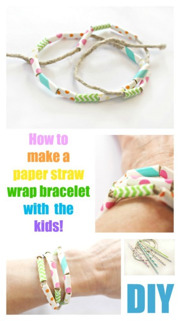 DIY _ How to make a paper straw wrap bracelet with the kids