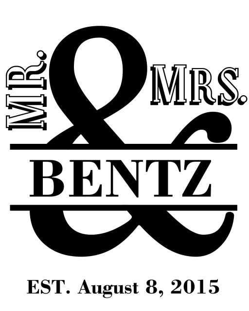 Mr. and Mrs. Ampersand Word Art Printed on Burlap. Ready in 15 minutes!