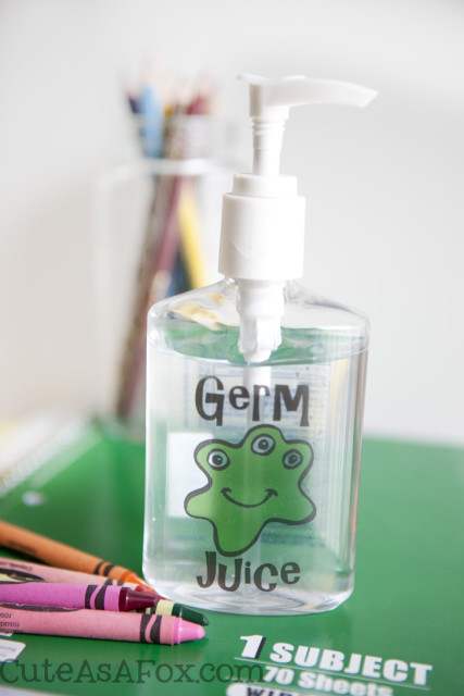 Germ Juice Hand Sanitizer Printable Labels - 4 to choose from