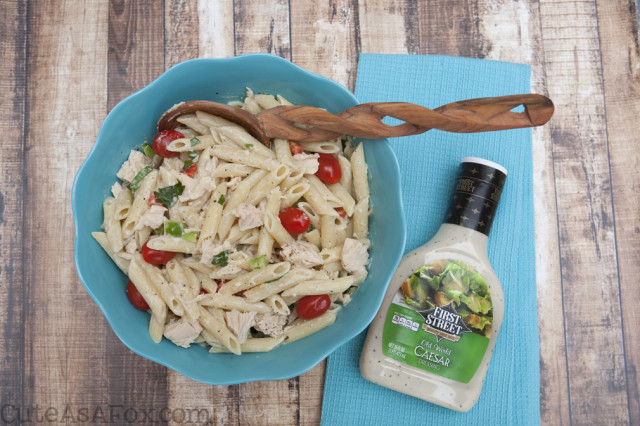 Chicken Caesar Pasta Salad - perfect for your next potluck.