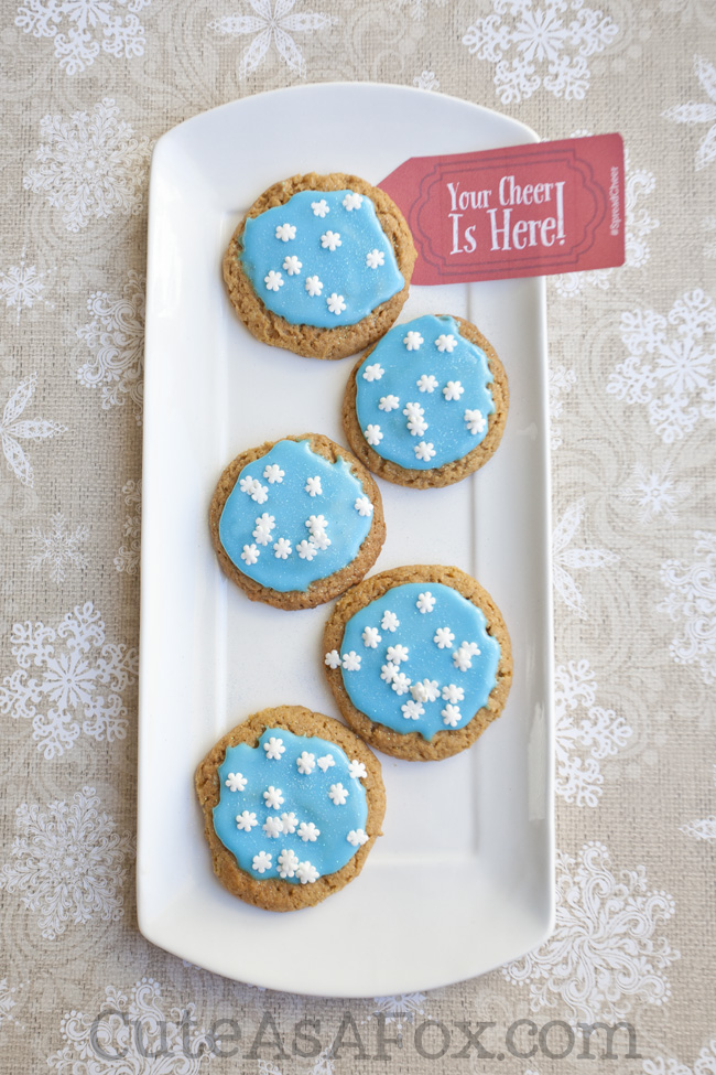 Easy Christmas Cookies with Sugar Cookie Glaze - Snowflake Cookies