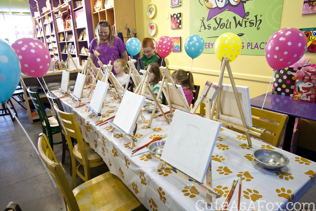 Canvas Painting Party Table setting