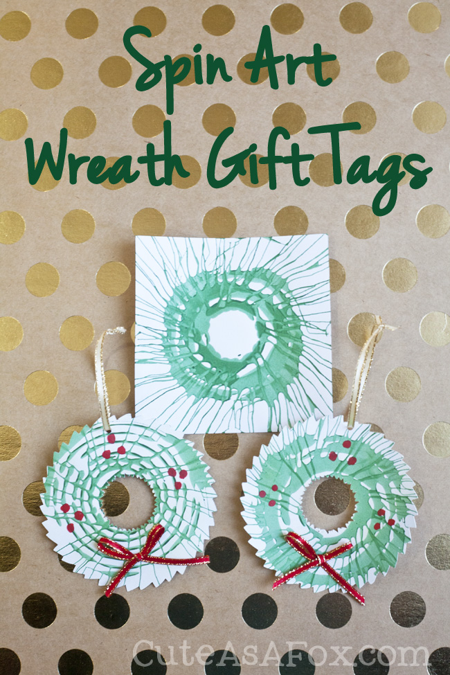 Spin Art Wreath Gift Tags. Take your child's spin art projects and turn them into memorable holiday gift tags. 