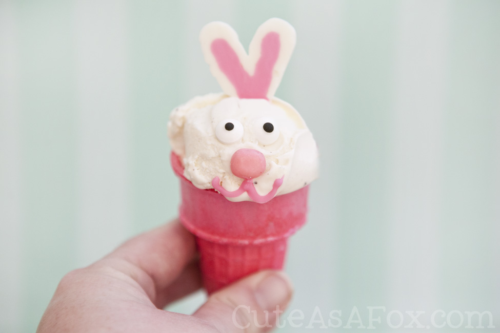 Bunny Ice Cream Cone Recipe - Let me show you how to turn an ordinary ice cream cone into a fun and festive bunny! Perfect for Easter! 