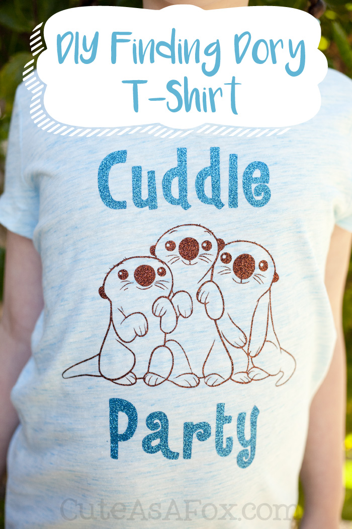 DIY Finding Dory T-shirt. Make your own Cuddle Party shirt featuring the cute otters from Finding Dory. 