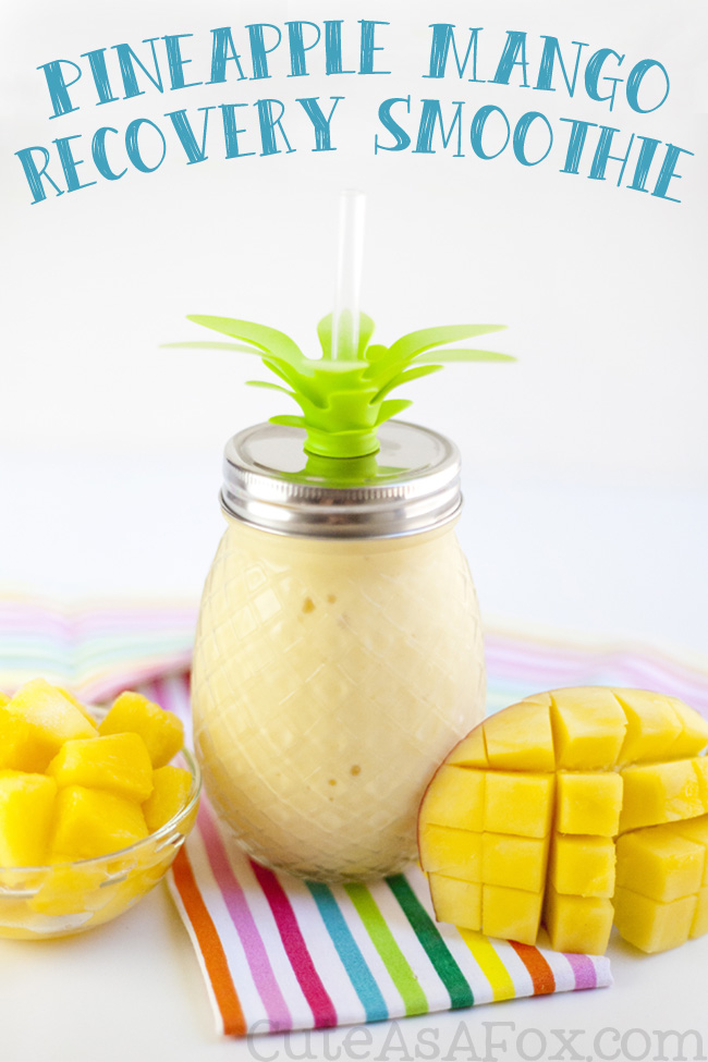 Pineapple Mango Recovery Smoothie - A delicious tropical smoothie for after working out , strenuous activity, or just because it's tasty.