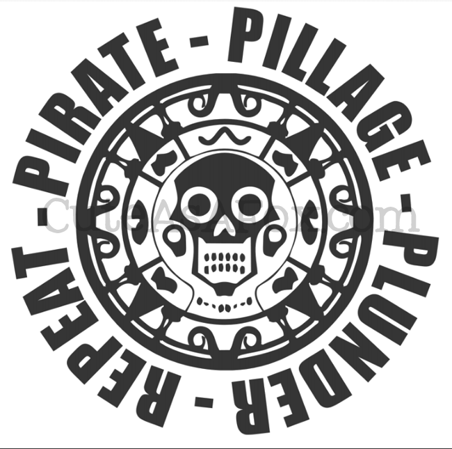Pirate - Pillage - Plunder - Repeat. DIY Pirate t-shirt celebrating Pirates of the Caribbean.