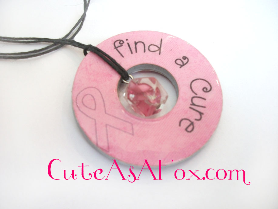 Breast Cancer Awareness Washer Necklaces