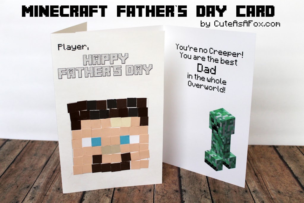 Minecraft Father’s Day Cards