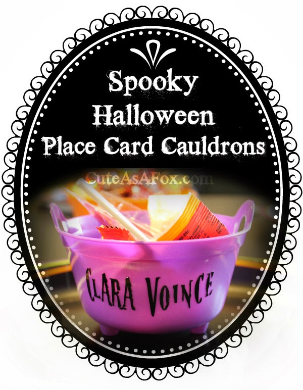 Halloween Place Card Cauldrons with Spooky Names