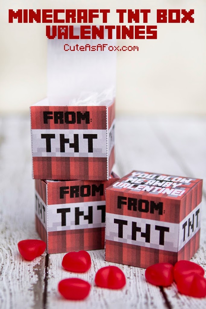 Minecraft TNT Box Valentines – Free Printable