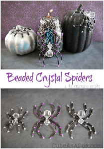 Beaded Crystal Spiders – a quick Halloween craft
